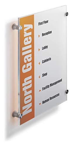 Durable 482619 Crystal Sign, Targa Fuoriporta, Acrilico, Fissaggio Con Viti, 297X420 Mm, Trasparente