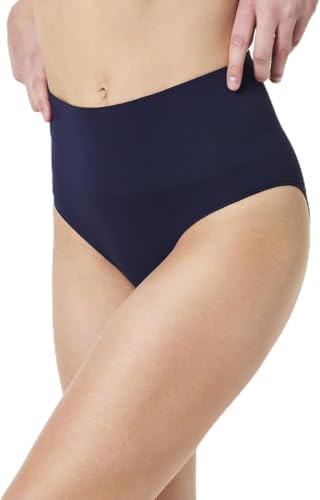 SPANX SPANXshape Everyday Shaping Brief - Core Control Shapewear Underwear - Invisible Under Clothes - Seamless Design - Dark Sapphire - Large