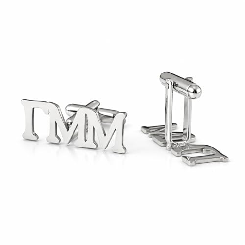 Custom Initial Cufflinks – Personalized 925 Sterling Silver Cufflinks – Men’s Wedding, Groom & Anniversary Gift