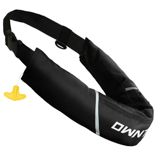 Image of Owntop Manual Inflatable Belt Pack, Adults Swim Jacket with Blowpipe & Whistle, 24g CO2 Cylinder Included, Low Profile for Kayaking, Fishing, Paddle Sports