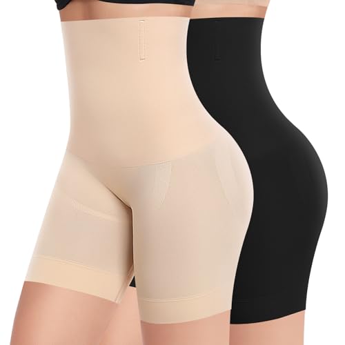 Image of Werena Shapewear Shorts Tummy Control for Women High Waisted Body Shaper Underwear Slimming Slip Shorts Under Dresses