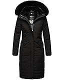Navahoo Damen Winter-Mantel Steppmantel Winterjacke mit abnehmbarem Kunstfell B850 [B850-Fahmiy-Schwarz-Gr.XXL]