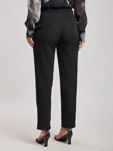 Image of FableStreet Women's Formal Trousers | Mid-Rise Straight-Leg Design | Flat Front & Permanent Crease | Polyester Lycra Fabric | Office Wear & Business Meeting