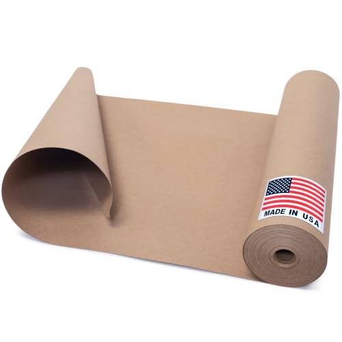 Image of Floor Protection Natural Brown Rosin Paper 18 inch x 166 ft | USA-Made 7 Mil Heavy-Duty Builders Paper for Painting, Construction, Hardwood Floor Cover from Paint, Dust, Traffic