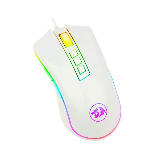 Mouse Gamer Redragon Cobra M711W RGB (10000 DPI/Pixart PMW3325) - Branco glide