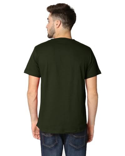 Image of LAZYCHUNKS Henley Neck Men's Cotton Half Plain Sleeves Slim Fit T-Shirt | Round Neck Men's Tshirt | Solid Colors | Summer Wear | - Multicolor