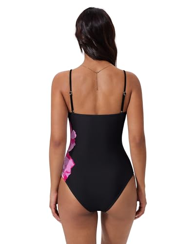 Image of SUUKSESS Women Sexy One Piece Swimsuit Tummy Control Square Neck Bathing Suit