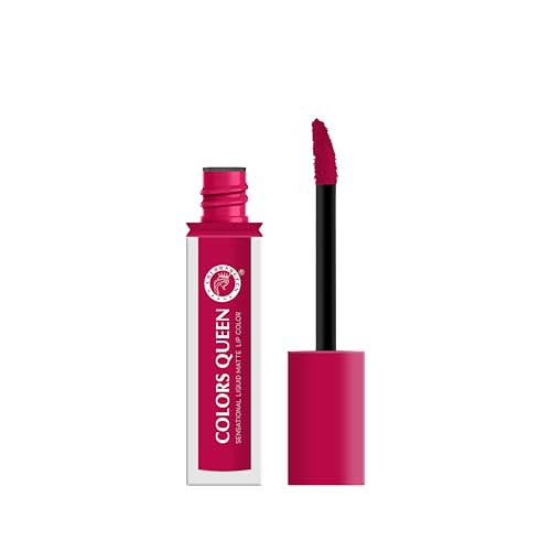 Image of Colors Queen Sensational Liquid Matte Lipstick - 7g | Long Lasting, Fade & Transfer Proof Lipstick | Highly Pigmented, Water & Smudge Proof Liquid Lipstick for Women (15 - Hot Pink)