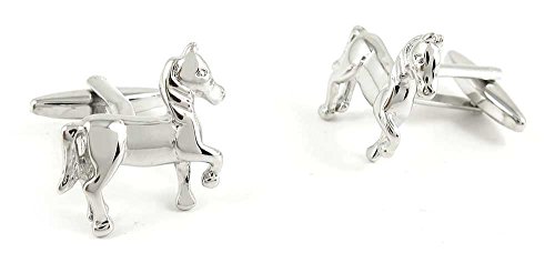 Par de mancornas de hombre plateadas modelo 560004