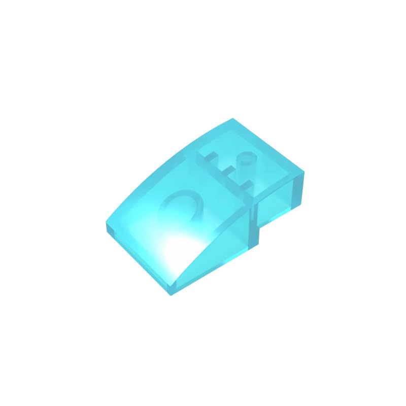 24309 Arched Brick Slope Curved 3x2 No Studs 50 Pieces GDS-1123 Compatible with Lego Building Blocks Color:Trans Light Blue — image 1