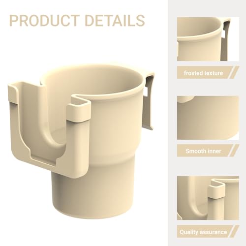 Soporte para vaso de carro con gancho y porta teléfono beige miniatura 3