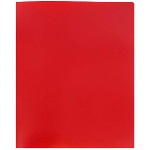 Jam Paper Heavy Duty Plastic 2 Pocket Extra Tough School Folders - Red - 6/Pack #TOP6