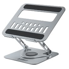 ORICO ノートパソコンスタンド 360°回転 エルゴノミクス アルミ合金製 ラップトップスタンド 13～17インチ対応 放熱設計 折りたたみ式 省スペース 高さ・角度調整 滑り止めゴム 在宅仕事 MacBook／Surface／HP／Lenovoなどに対応 ST12 グレー