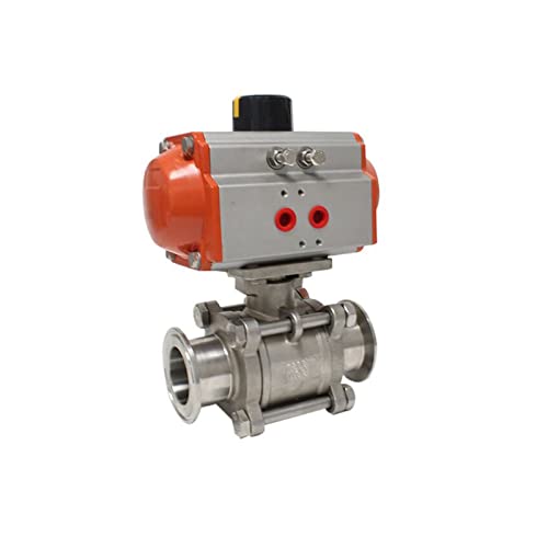 Vanne à bille DN40 avec cylindre à double effet pour commande pneumatique