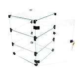 Expositor de Vidro C/Porta e Cadeado - C/Conectivo Preto - 0,30 x 0,40 x 0,30m