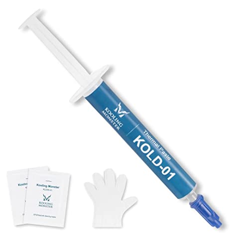 Kooling Monster KOLD-01, Pâte Thermique à Base de Silicone de première qualité pour Le Refroidissement de Tous Les processeurs (CPU, GPU, PS4, Xbox), Gants...