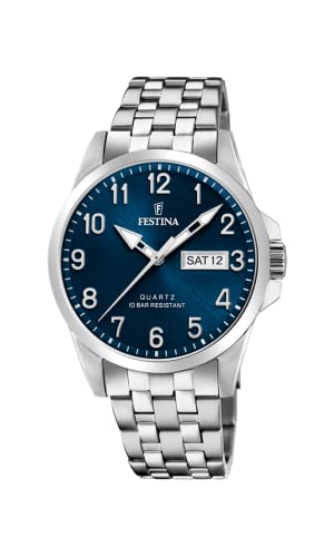 Festina Unisex Erwachsene Analog Quarz Uhr mit Edelstahl Armband F20357/C