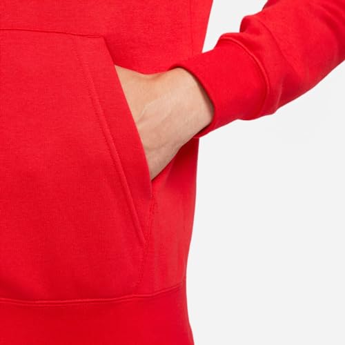 Image of Nike Men's Polyester Cotton Hooded Neck Hoodie (BV2645-657-Small Red S)