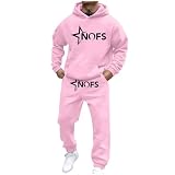 NOFS Pantalones de entrenamiento y conjuntos de sudadera con letras estampadas, sudaderas sueltas y pantalones de entrenamiento Y2K para hombres, ropa de moda hip hop, traje de entrenamiento, suéteres