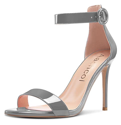 Aachcol Women Stiletto High Heel Sandals Peep Open Toe Ankle Strap Clear Sexy 4 Inch