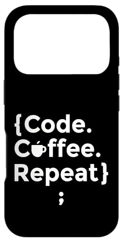 Code Coffee Repeat Programmer Motivational Coding Lover Job �X�}�z�P�[�X iPhone 17 Pro �p