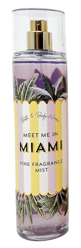 Bath & Body Works Meet Me In Miami - Trio Gift Set - Fine Fragrance Mist, Body Wash and Body Lotion with a Marbela Wild Jasmine Soap., black