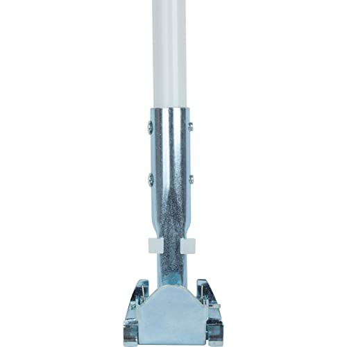 Image of SPARTA 60 inch Fiberglass Dust Mop Replacement Handle with Clip-On Jaw Clamp Connector, Sliding Locking Collar, Commercial Floor Cleaning, White (Pack of 12)
