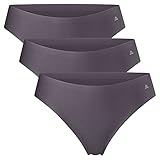 COMODIDAD INVISIBLE: Este tanga básico invisible está hecho a partir de materiales reciclados de alta calidad. El diseño de tiro bajo, sin etiquetas, se sentirá suave y cómodo al contacto con tu piel. Cos acabados cortados a láser para una solución elegante e invisible debajo de cualquier atuendo