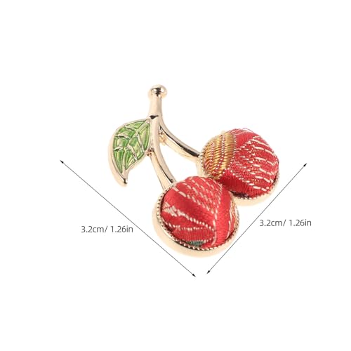 Broche de cereza rojo de mujer accesorio elegante ropa formal 2
