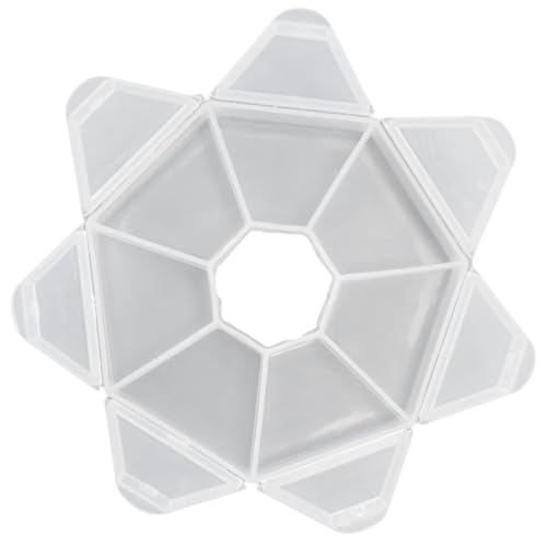 Image of Cyrank 4pcs 7 Girds Bead Organizer, Clear Small Bead Organizers Jewelry Bead Storage Organizer Display Containers Case Box Mini Bead Storage Containers for Crafts Jewelry Screws Fishing Tackles