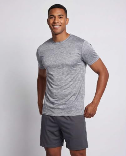 Image of 5 Pack Men's Dry Fit Workout T Shirts Crew Neck Athletic Gym Running Tees | Short Sleeve, Moisture Wicking, Cooling, Stretch, Undershirts, Work, Summer, Hiking, Tennis, Basketball, Sports, Exercise