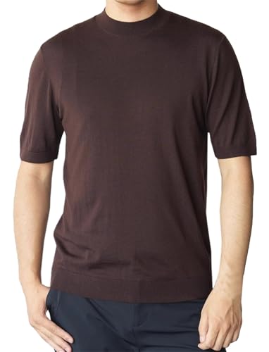DAIMIDY Men's Short Sleeve 100% Merino Wool Crewneck Sweater