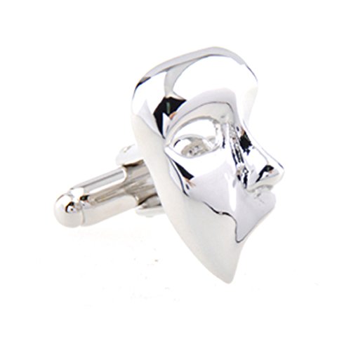 MRCUFF Phantom Masks Theater Theatre Opera Drama Pair Cufflinks Presentation Gift Box & Polishing Cloth3