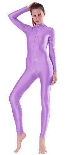 Image of speerise Women's Jumpsuits Long Sleeve Zipper Turtleneck One Piece Bodycon for Yoga Clubwear