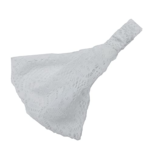Anawakia Diadema de encaje para mujer, estilo turbante retro, para envolver el pelo, color blanco