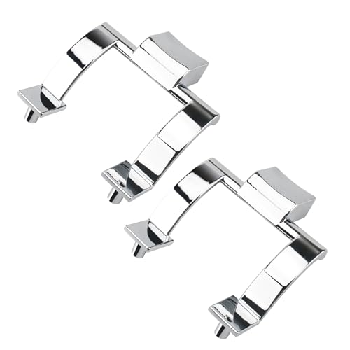 BOUYAO Towel Bar Brackets Set of 2 Chrome Shower Door Handles Replacement 2\" Screw Holes Bathroom Towel Rack Bracket with 4 Screws for Shower Doors or Tub Enclosure