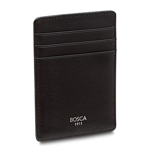 Bosca Men's Wallet, Nappa Vitello Front Pocket Wallet, Black