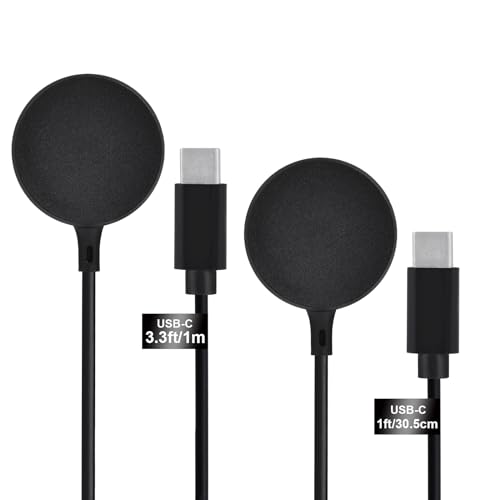 SEVENKA 2-Pack USB C Charger for Samsung Watch Charger, Galaxy Watch6/6 Classic/ 5/5 Pro/4/4 Classic/3/Active 2/1, 1m Long & 30cm Short Replacement Type C Wireless Charging Cables for Galaxy Watch