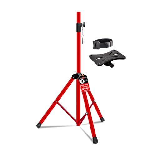 5 Core Speaker Stand Universal Mount Steel Alloy Construction 132 Lbs Capcity Stable Tripod...