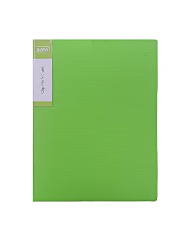 Image of Saya Report File Folder - A4 Size | Professional Presentation Folder with Chrome Lever Clip, Inside Pocket, and Punchless Design | 2-Pack for School, Work, and Home Organization (A4, P Green)