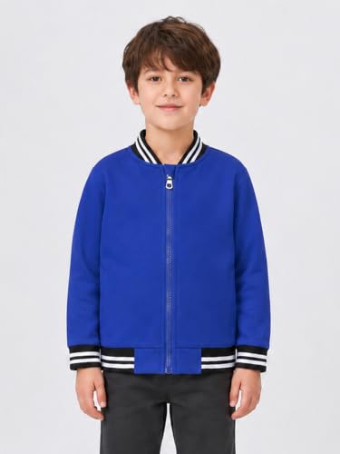 Image of LittleSpring Boys Girls Varsity Baseball Jacket Zip Up Bomber Jacket Thin 2-10Years