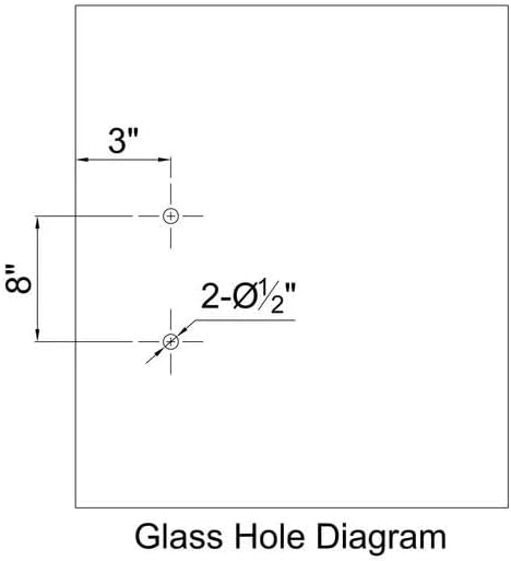 8" Shower Door Handle, Back-to-Back Glass Door Pull, Compatible with 1/4"–1/2" Thick Glass, Heavy-Duty 304 Stainless Steel Double-Sided Square Handle, Chrome Finish