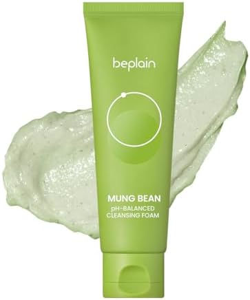 beplain Mung Bean pH-Balanced Cleansing Foam for Sensitive Skin, 5.4 fl oz