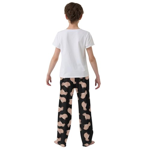 Boys' Pants Capybaras Light Black Long Bottoms Jogger Pants Elastic Waist Trousers with Pockets S-XL3
