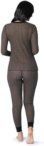 Fruit of the Loom Women's Micro Waffle Premium Thermal Set, Cheetah Print, Small - 1
