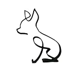 Sculpture artistique minimaliste en forme de chien - Ornements de table créatifs et drôles - Animal nordique en métal noir - Décoration d'intérieur - Cadeau artisanal T9R3