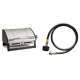 Cuisinart Grillster 8,000 BTU Portable Propane Tabletop Gas Grill and Cuisinart 4 Foot LP Adaptor Hose