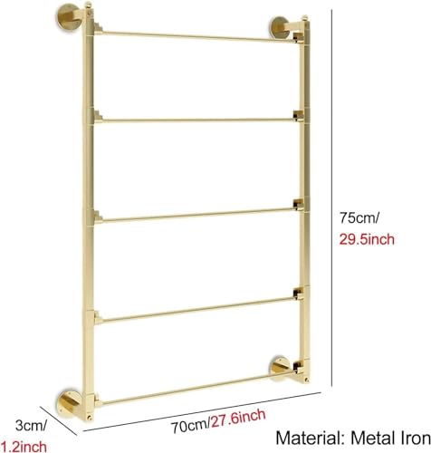 Support mural multifonction pour serviettes et couvertures en tissu - 3