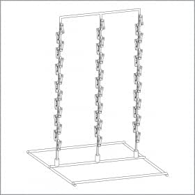 Free Standing Metal Snack Rack, 3 Wand | Color: Off White | 48 Clips | Clip Strip Corp