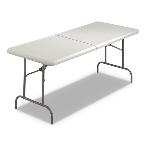 Table de reunion pliante Iceberg 1200 Series grande table de travail grise platine